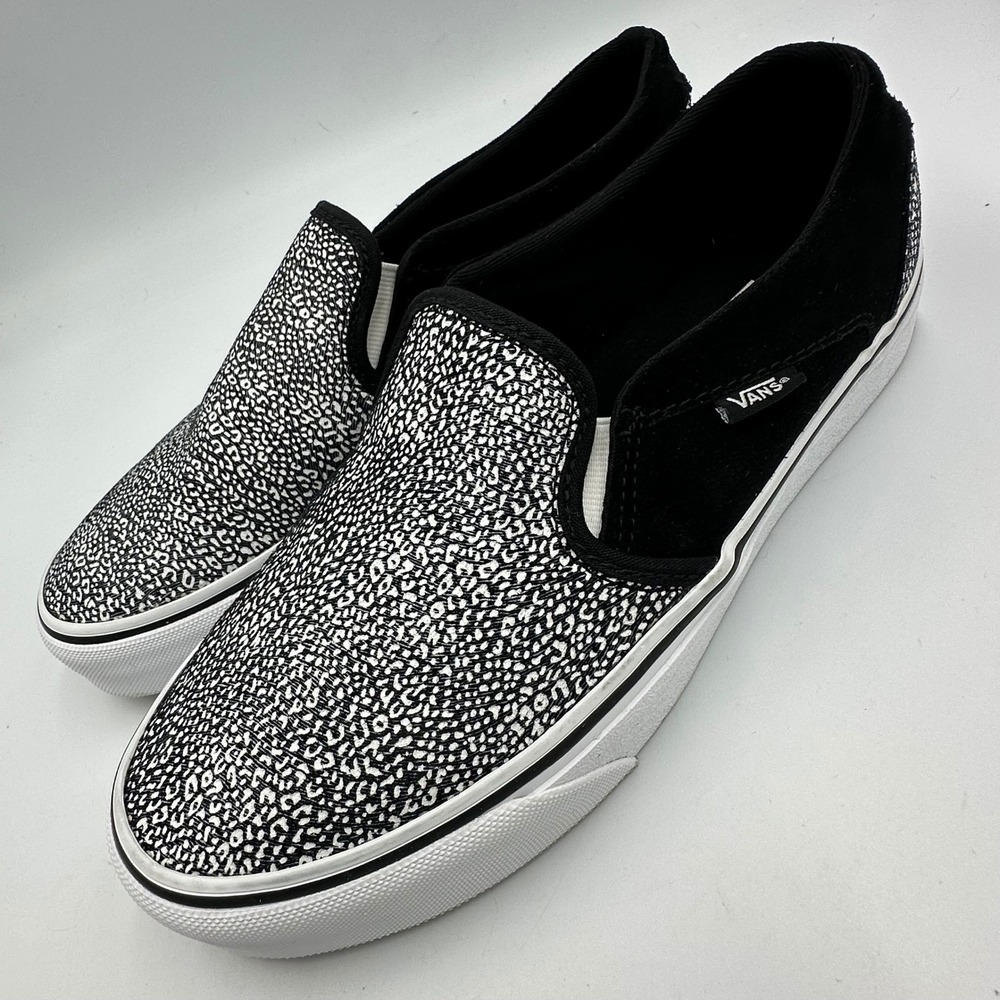 Vans Asher Spots Black Slip On Women's Skate Shoes - Size 9 Womens VNDS